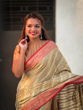 Handcrafted Soft Silk Zari Woven Saree